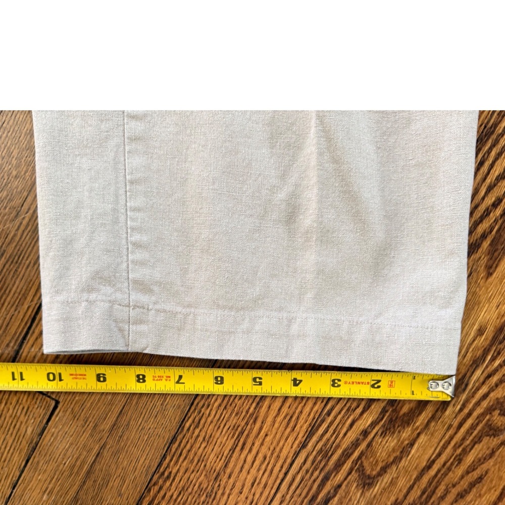 Express Linen Cotton Blend Wide Leg Drawstring Pants Tan Beige Womens Medium - Picture 8 of 8